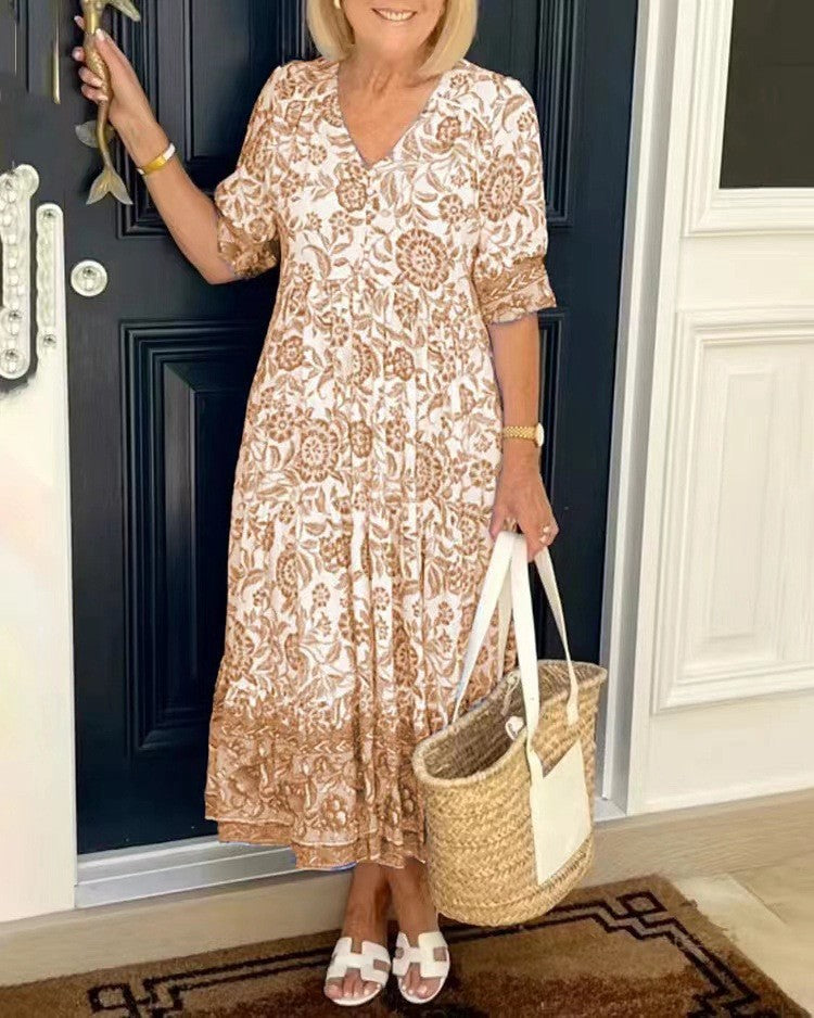 Brown Floral / 5XL