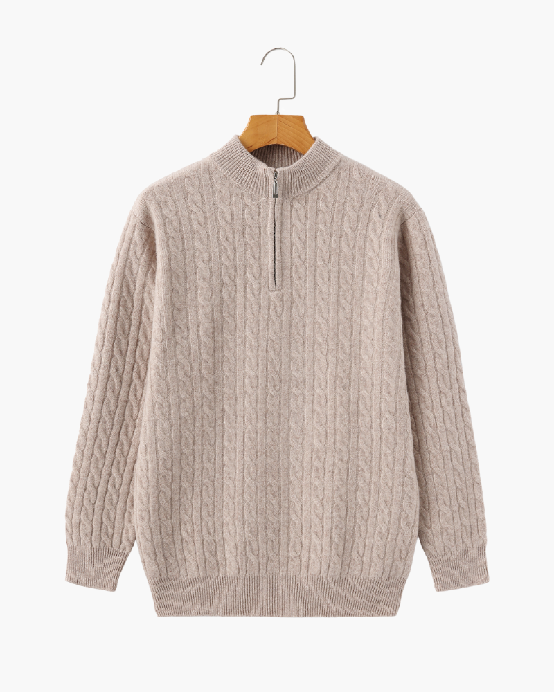 Luca™ | 100% Cashmere Woven Half Zip