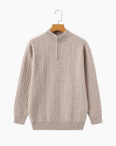 Luca™ | 100% Cashmere Woven Half Zip