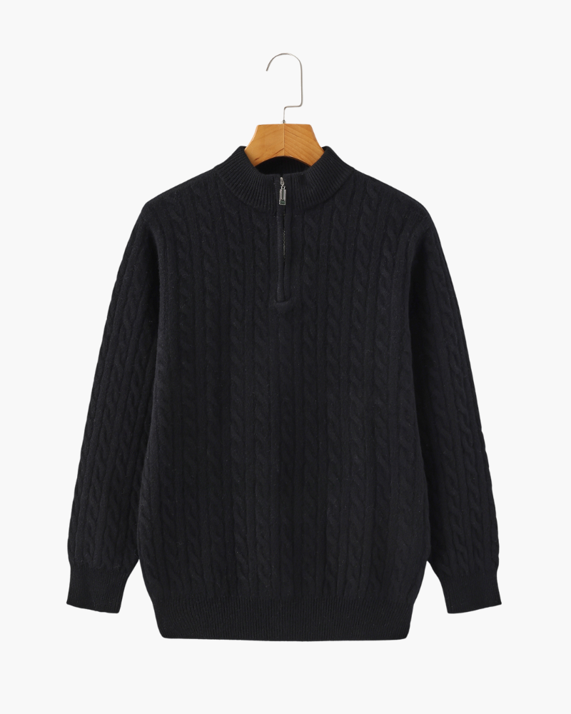 Luca™ | 100% Cashmere Woven Half Zip
