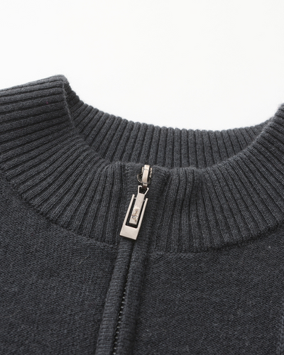 Luca™ | 100% Cashmere Ribbed Half Zip