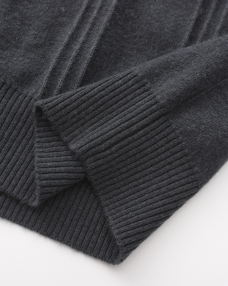 Luca™ | 100% Cashmere Ribbed Half Zip