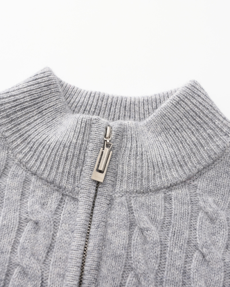 Luca™ | 100% Cashmere Woven Half Zip