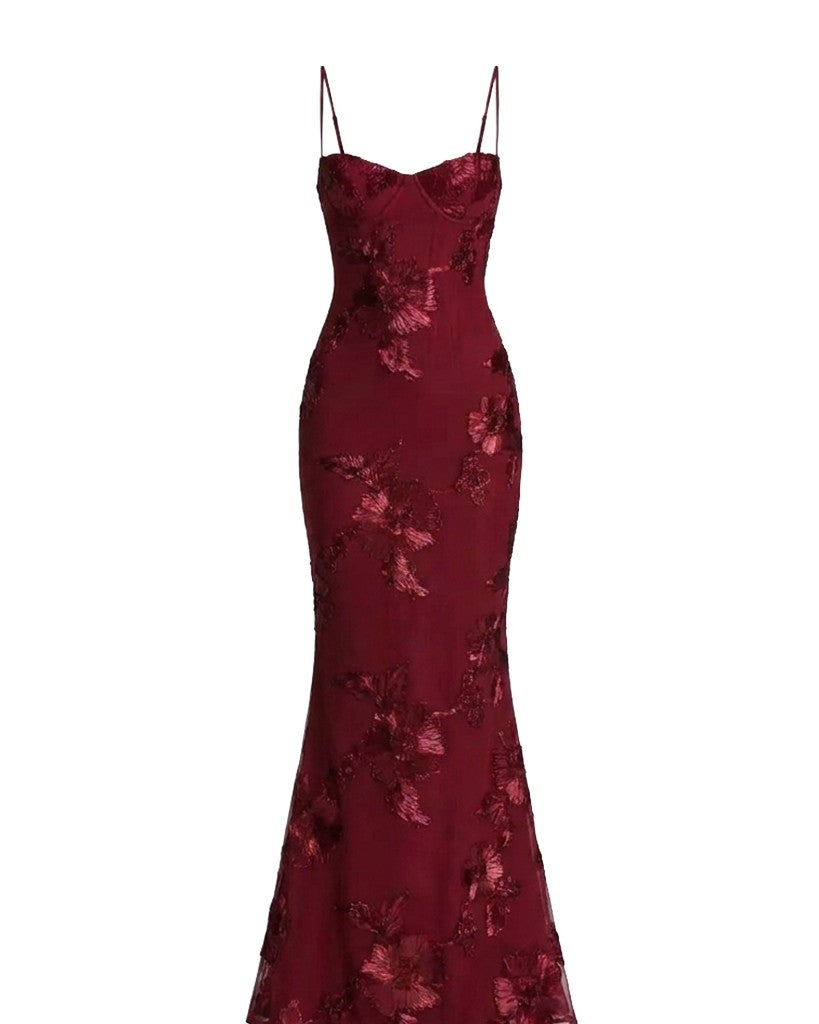Burgundy Floral / XL