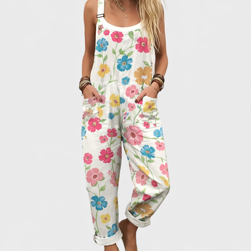 White with Floral Pattern / 5XL