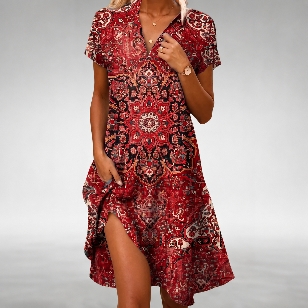 Red Patterned / 3XL