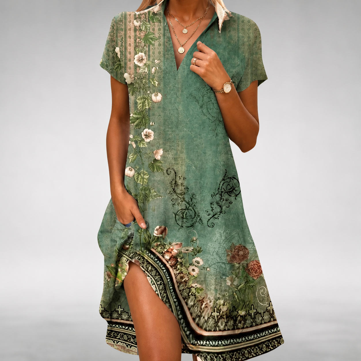 Floral Green / 3XL