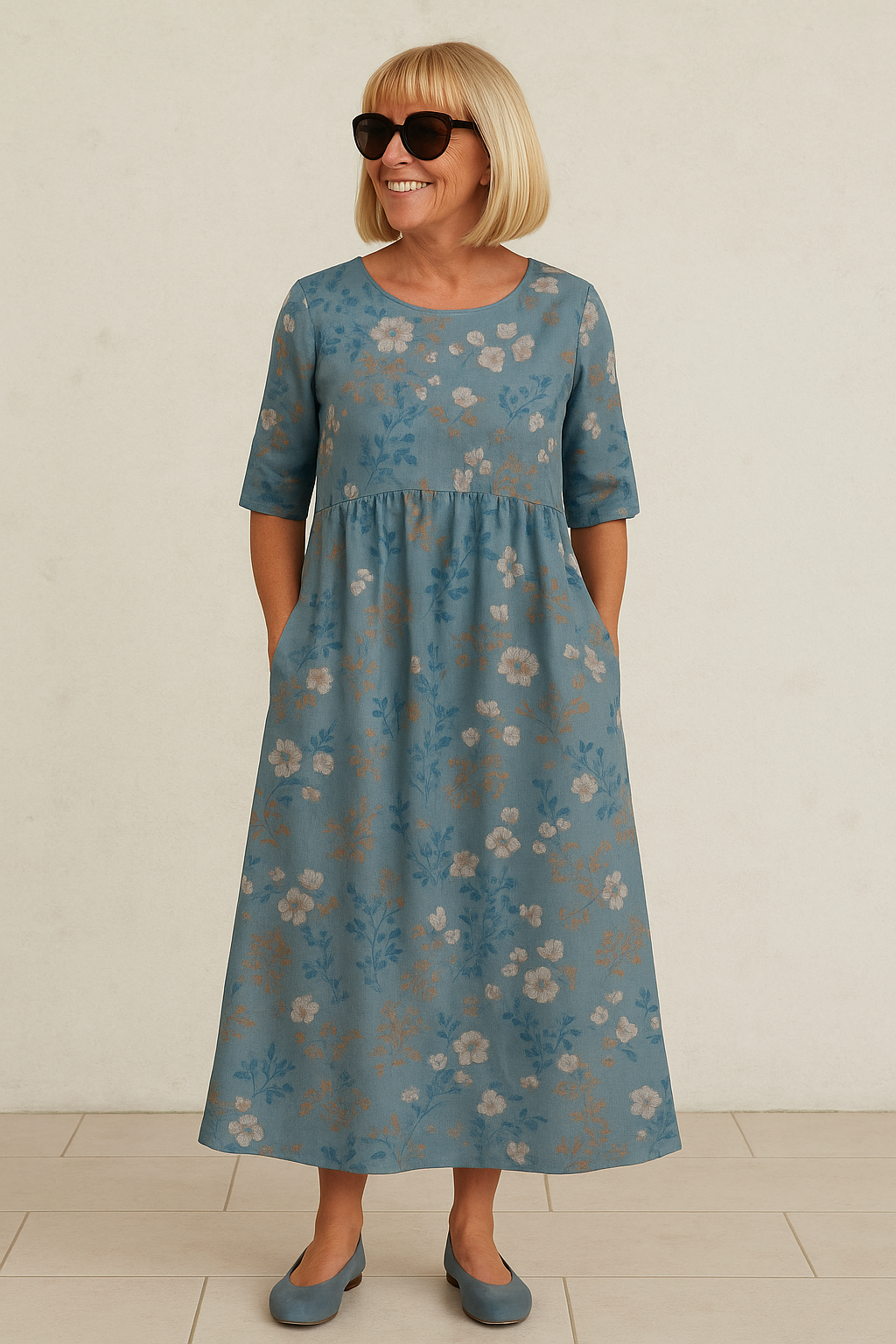 Floral Blue / XXXL