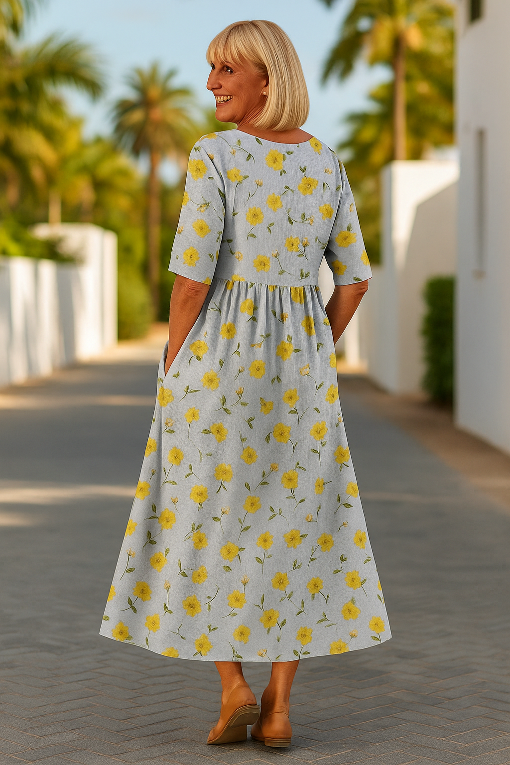 Light Blue Floral / XXXL
