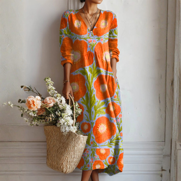 Orange Floral / 3XL
