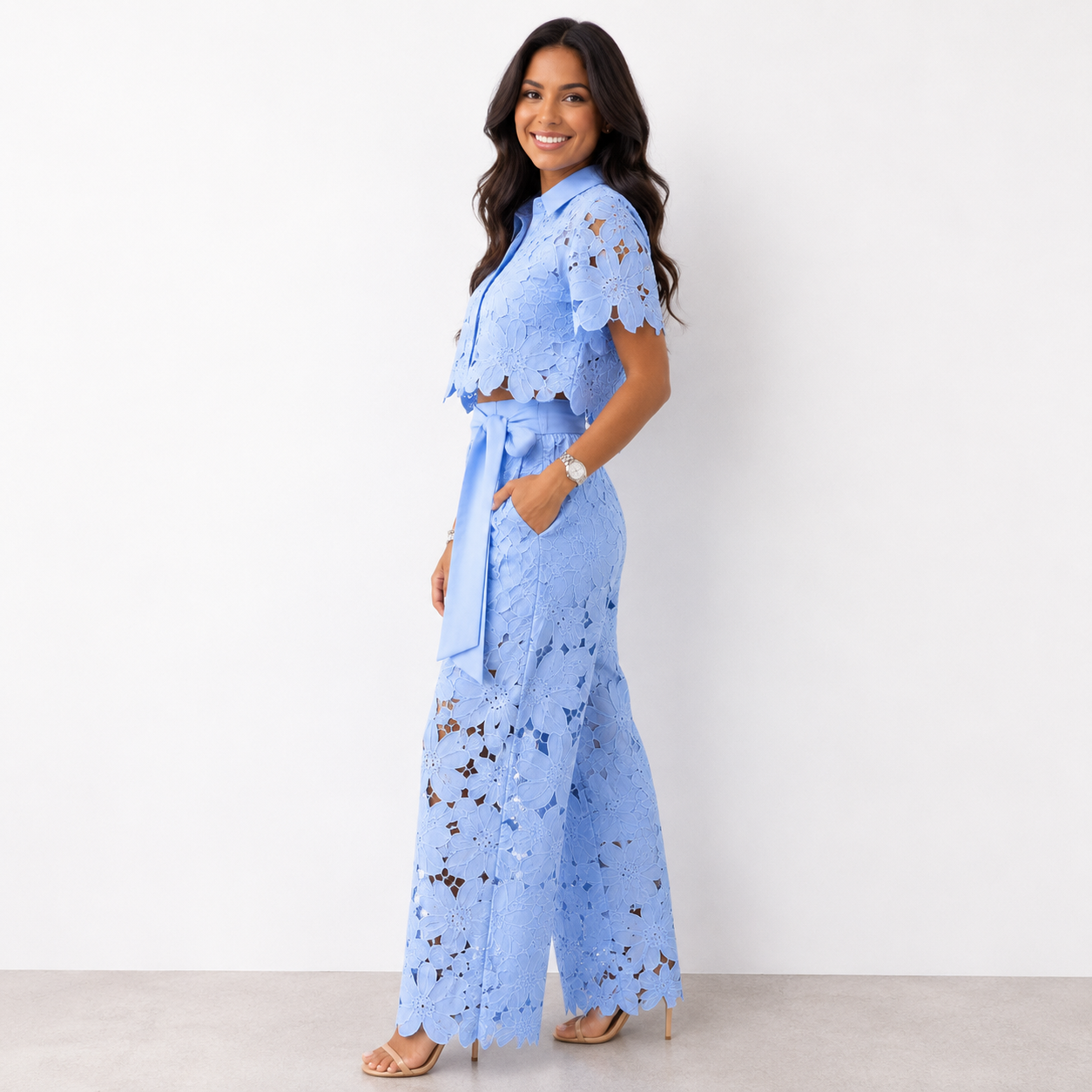 Light Blue Lace / 3XL