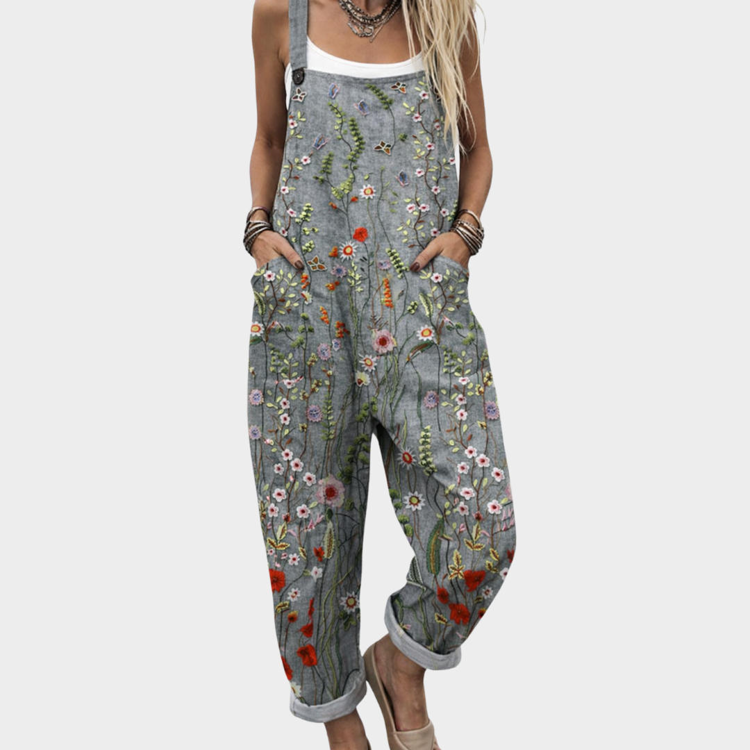 Gray / Flowers / 5XL