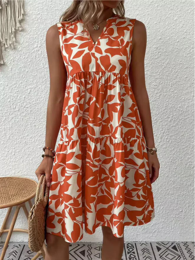 Orange Floral / 5XL