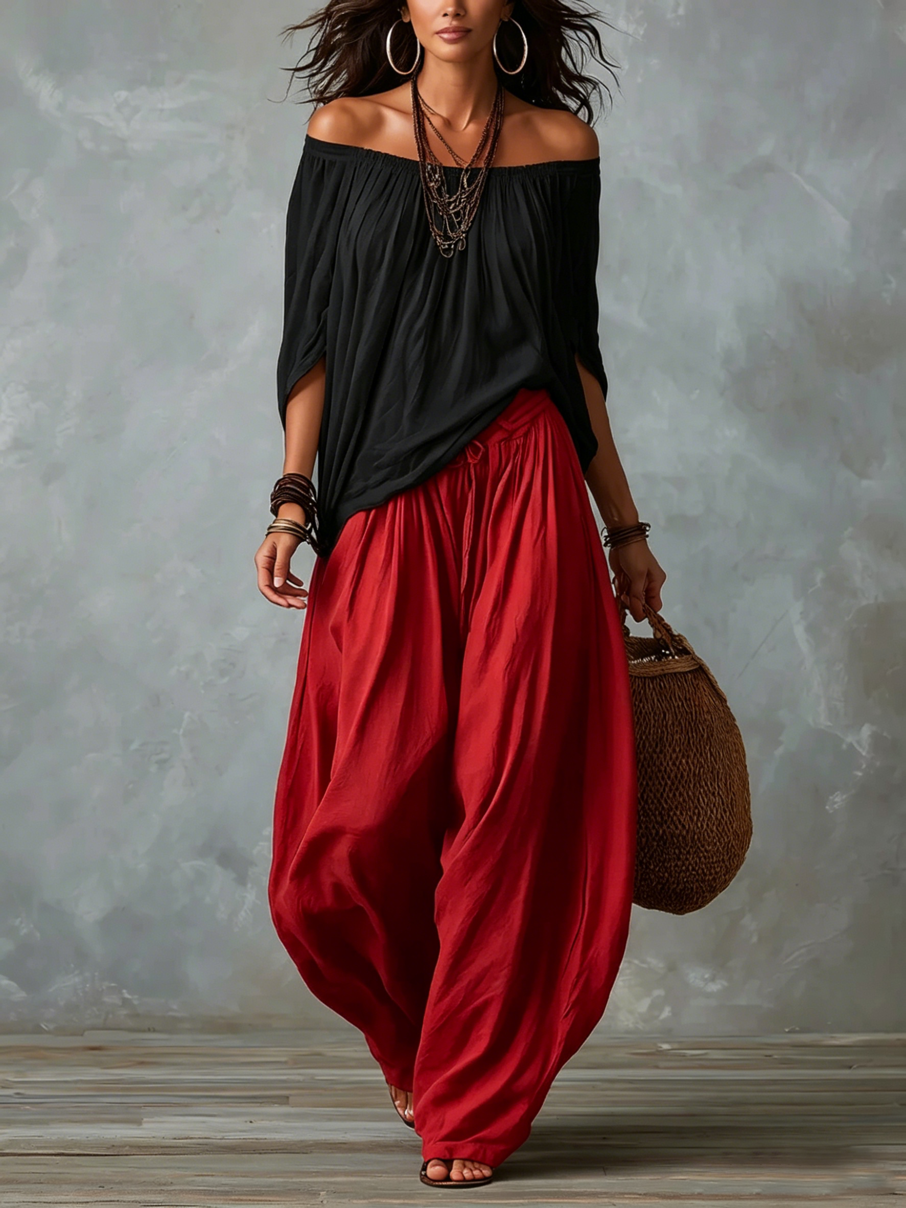 Black Top, Red Pants / 2XL