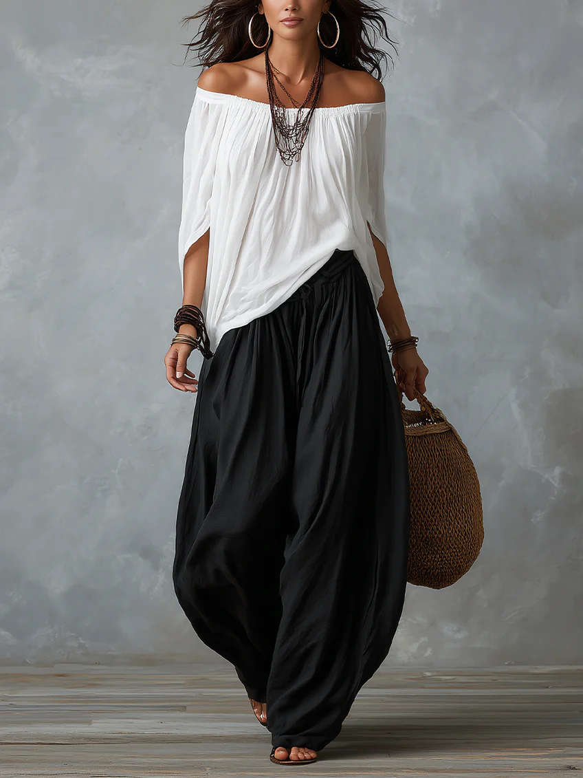 White Top, Black Pants / 2XL