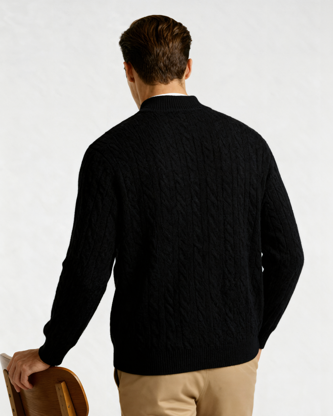 Luca™ | 100% Cashmere Woven Half Zip