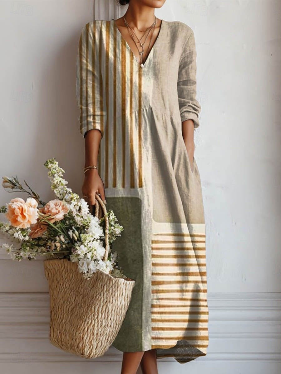 Beige Striped / 4XL