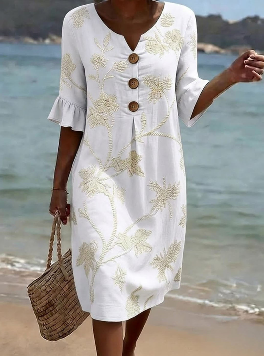 White Floral / 3XL