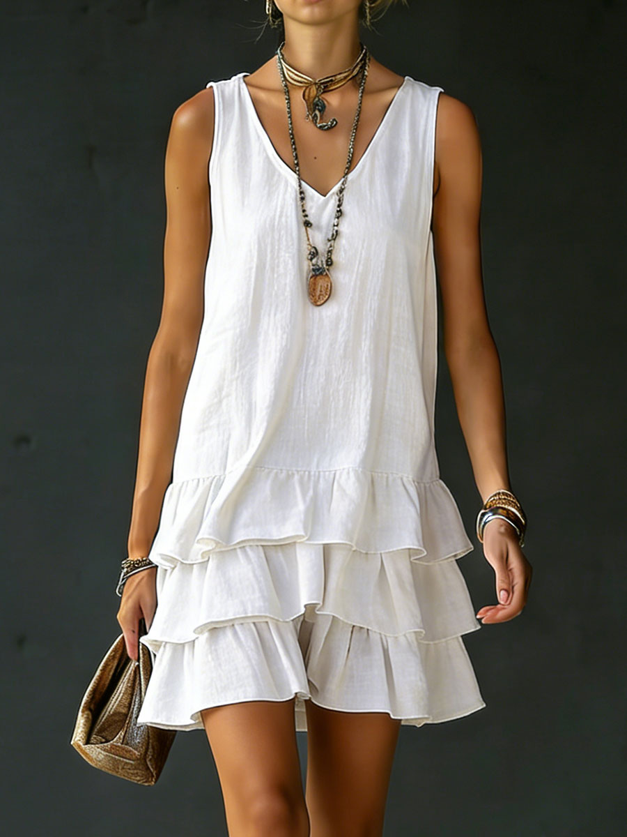White Ruffled / 3XL