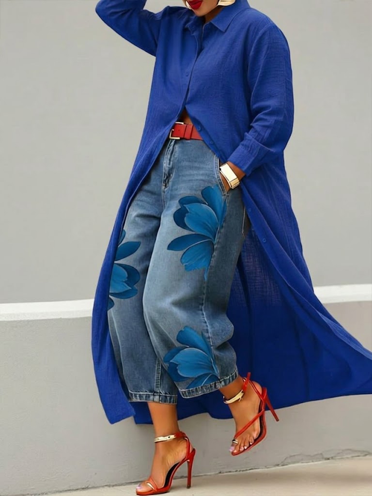 Blue Floral / 3XL