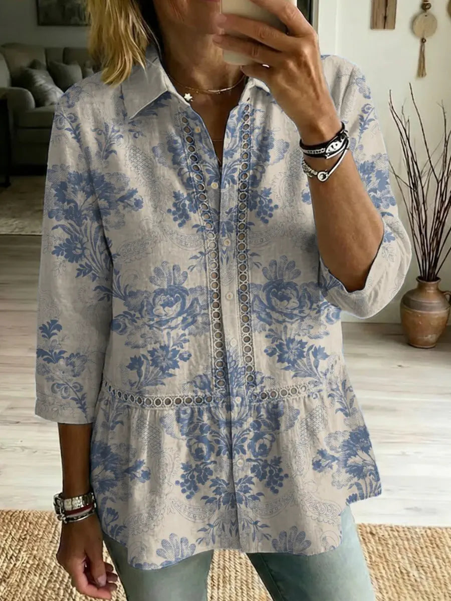 Blue Floral / 3XL