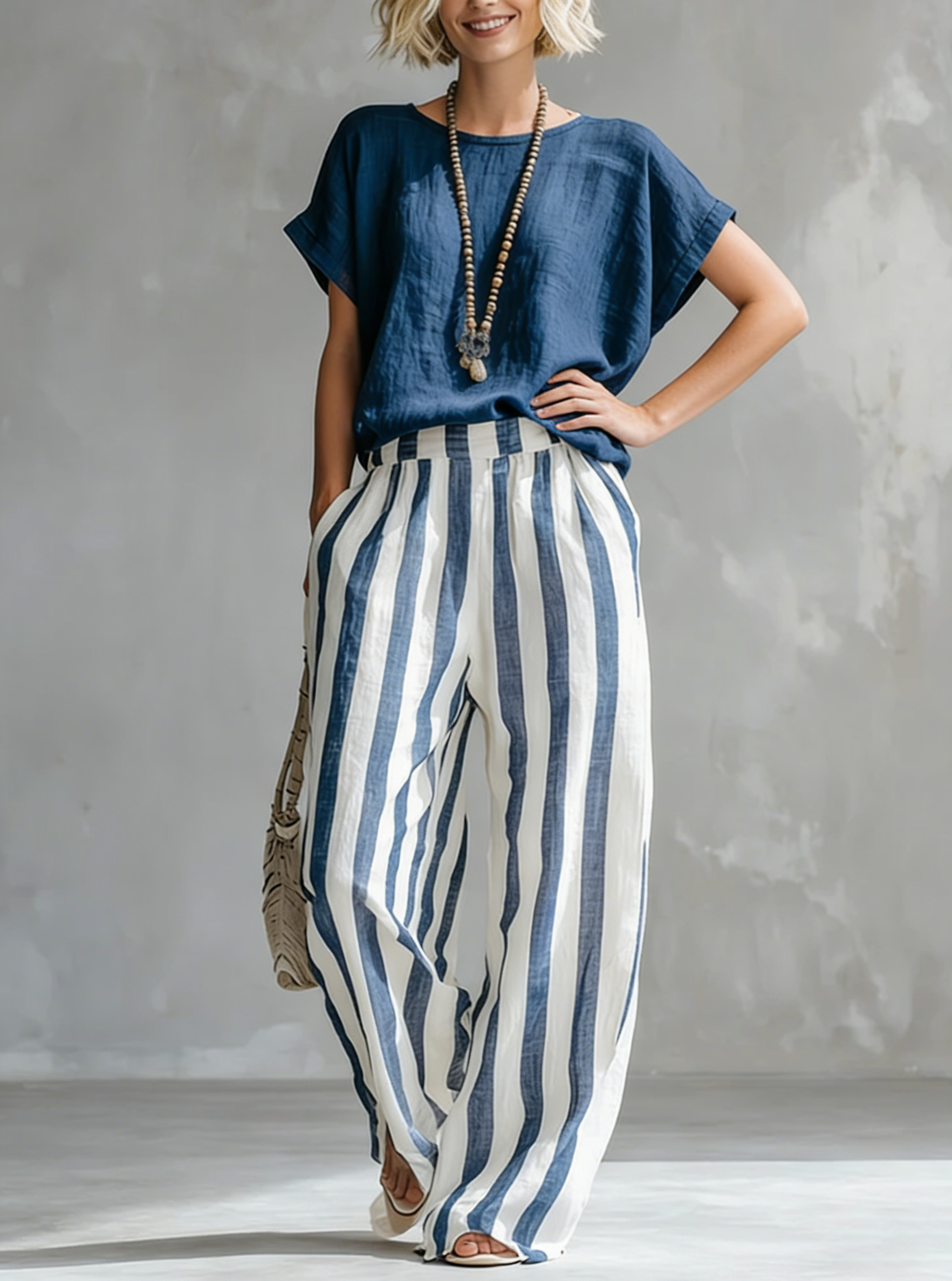 Navy Striped / 3XL