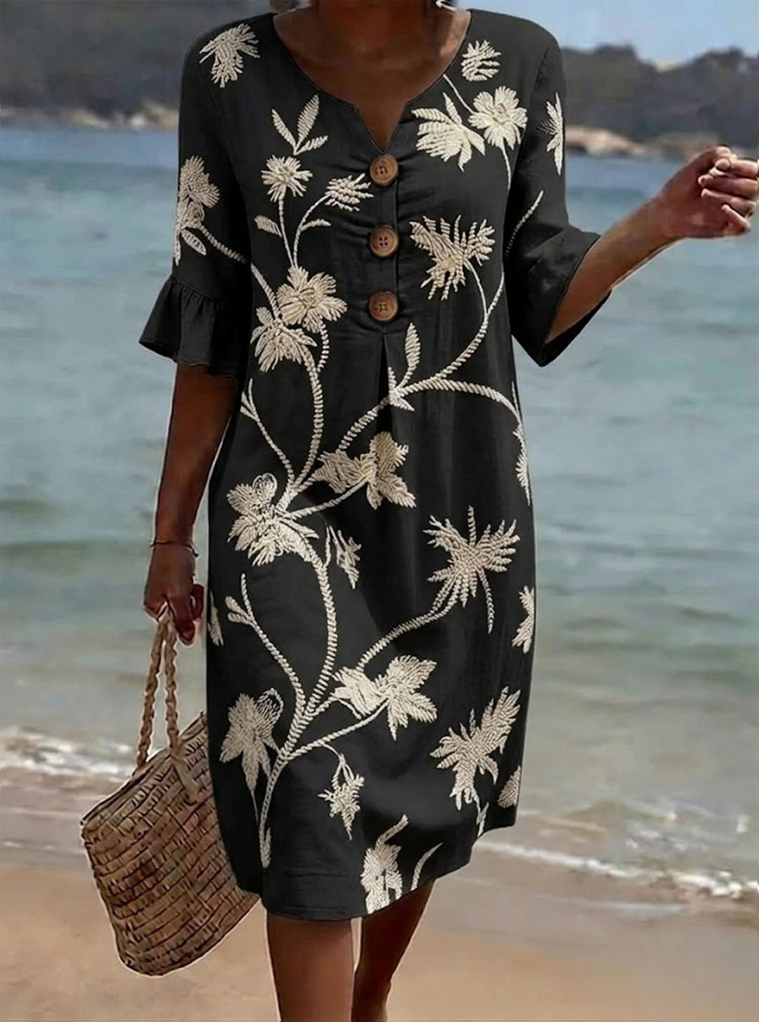 Black Floral / 3XL