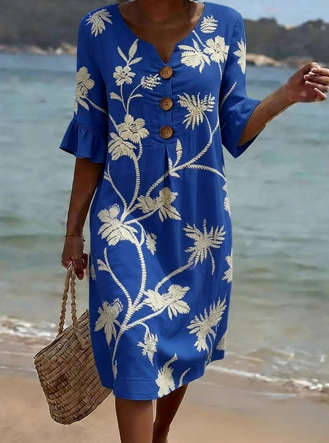 Blue Floral / 3XL