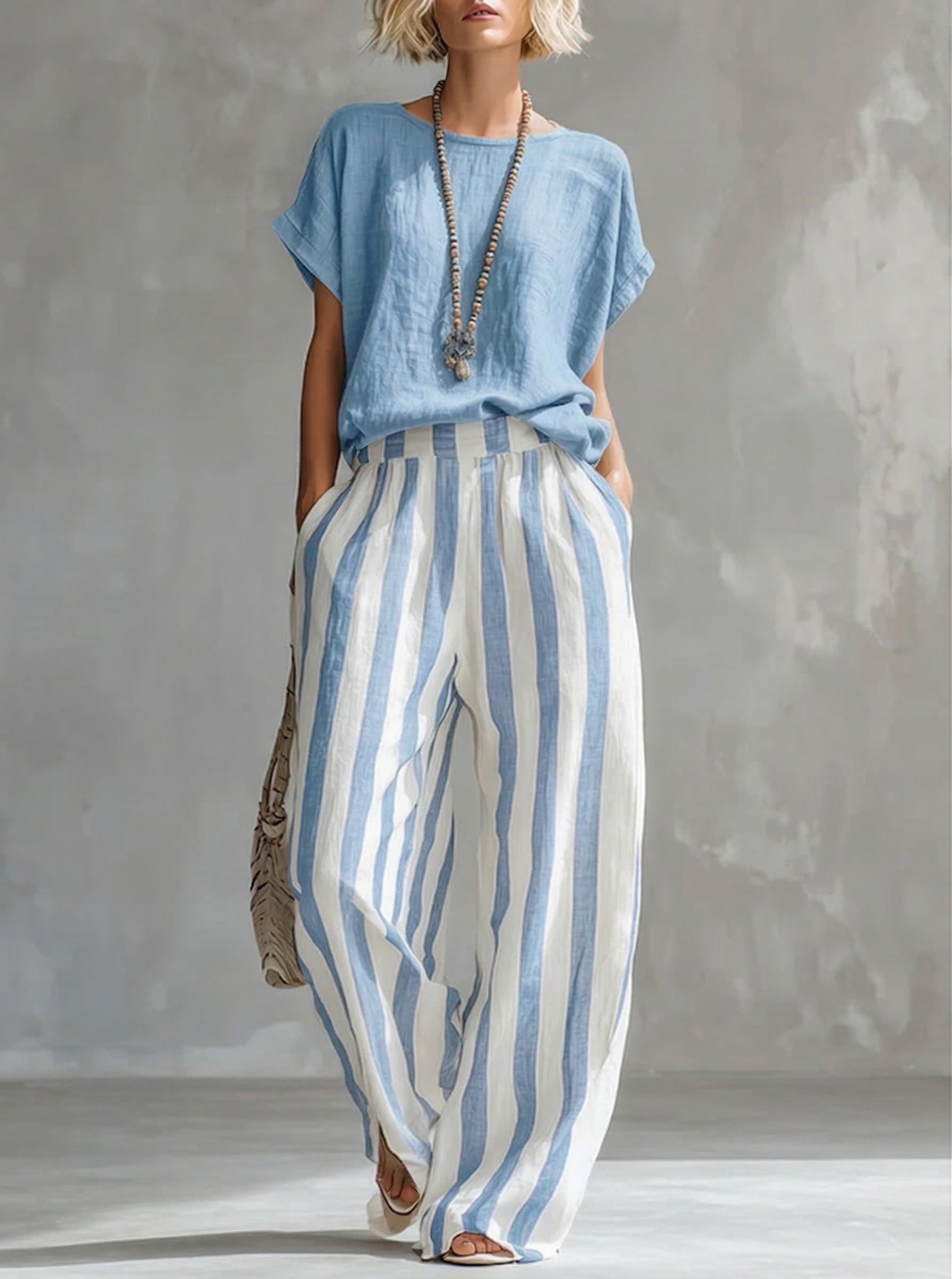 Light Blue Striped / 3XL