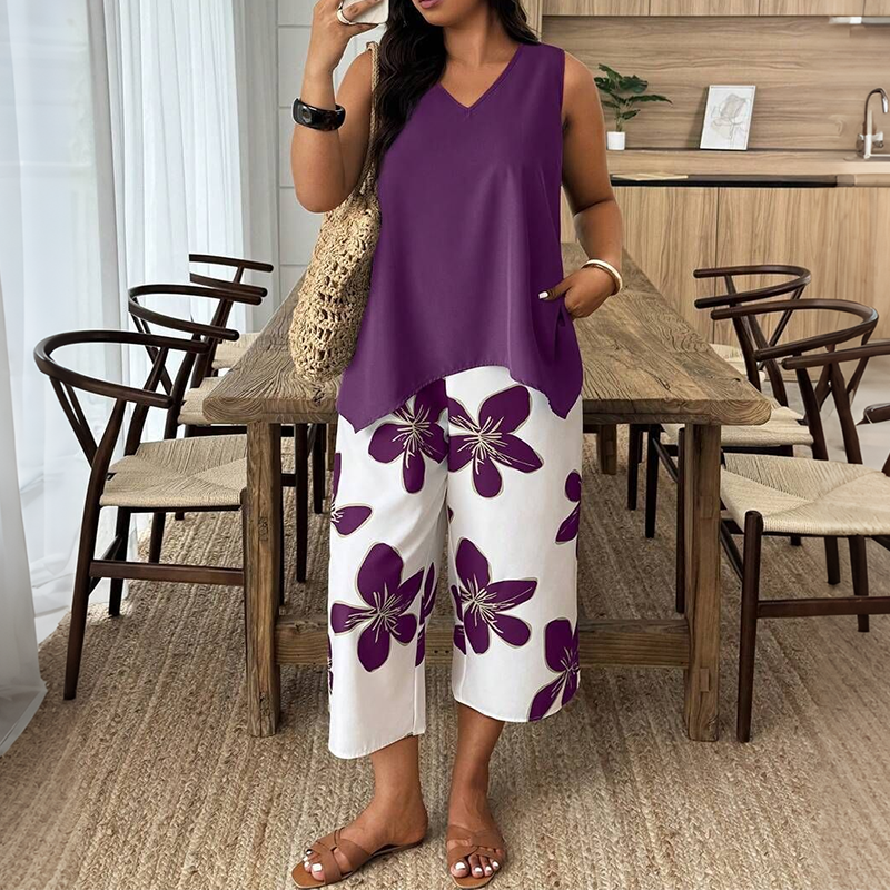 Purple Floral / 3XL 60/62