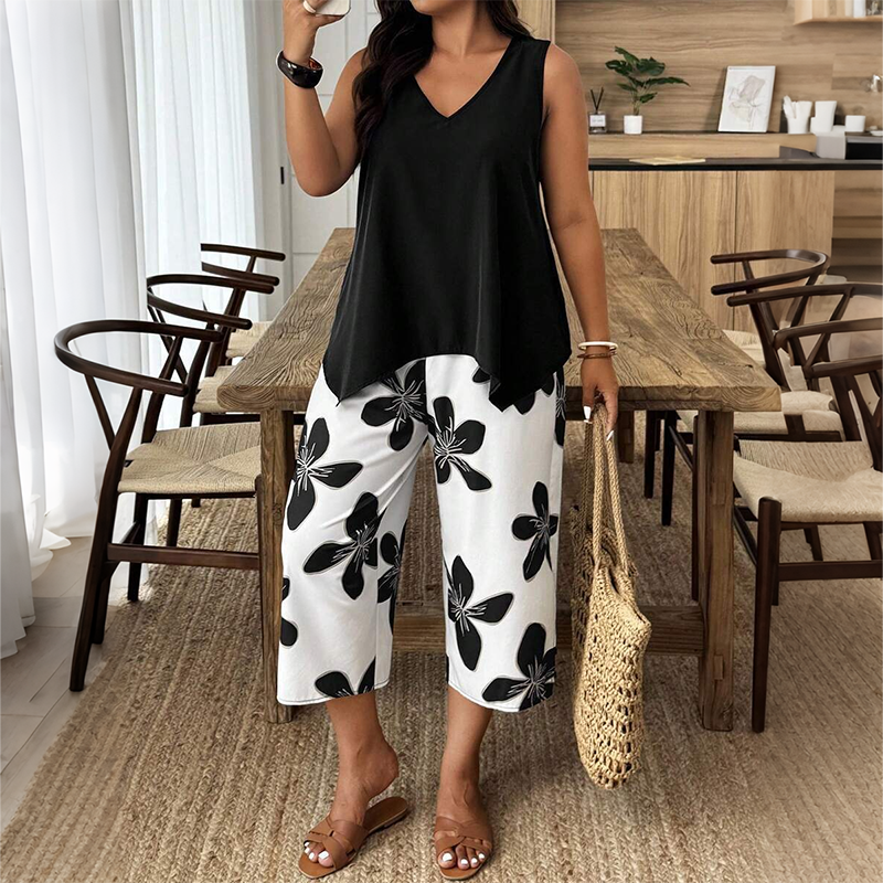 Black And White Floral / 3XL 60/62